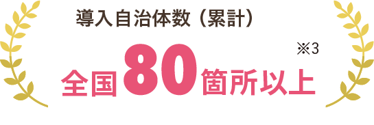 導入自治体数(累計)全国80箇所以上