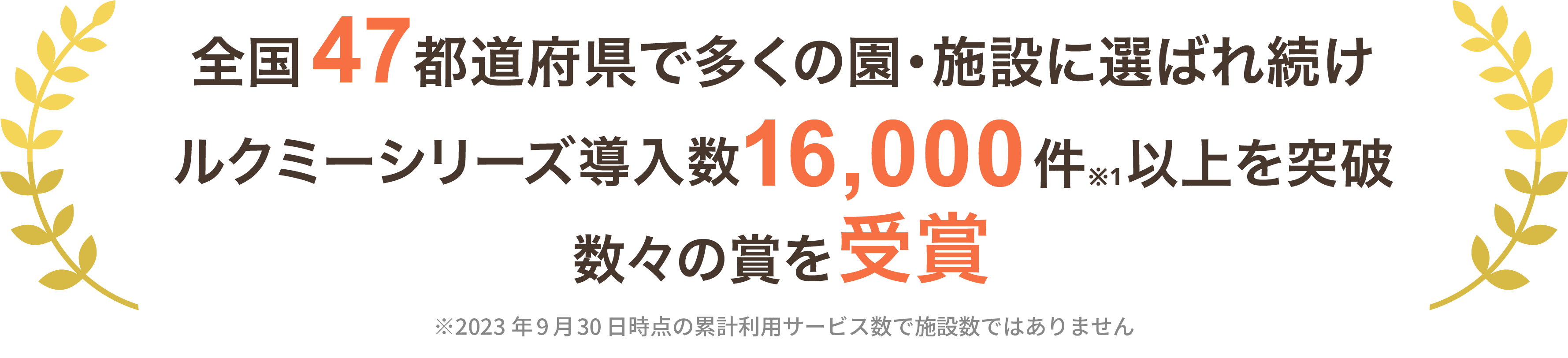 全国47都道府県で多くの園・施設に選ばれ続け　ルクミーシリーズ導入数16,000件以上を突破　数々の賞を受賞